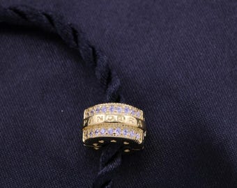 Nuovo ciondolo con clip e logo Pandora con bracciale in corda filettata