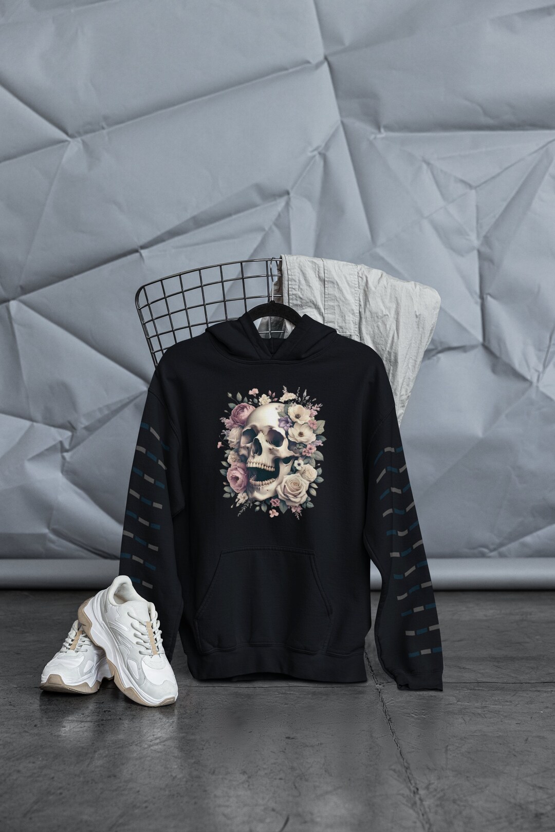 Tropical Floral Skull Women's Hoodie