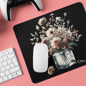 Rubber Mouse Pad, Floral Mouse Pad, Desk Artwork Gift For Her, Mouse Pad | Etsy Floral Mouse Pad | Vintage Mousepad | Botanical Art Mousepad