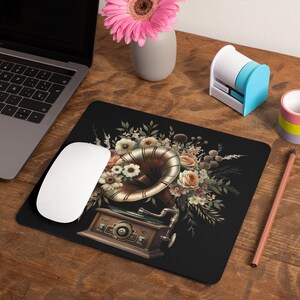 Rubber Mouse Pad, Floral Mouse Pad, Desk Artwork Gift For Her, Mouse Pad | Etsy Floral Mouse Pad | Vintage Mousepad | Botanical Art Mousepad
