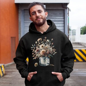 Floral Hoodie, Vintage Hoodie, women&#39;s floral sweatshirt, flower hoodie, floral print hoodie,  floral print hoodie, floral design hoodie