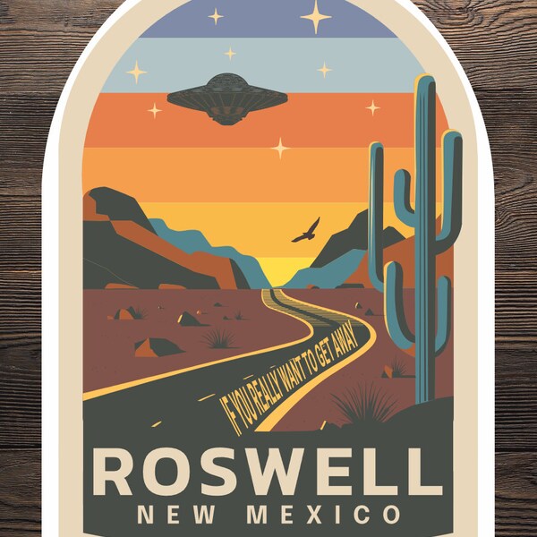 Roswell UFO Landing Zone Sticker: Add Some Alien Humor to Your Gear