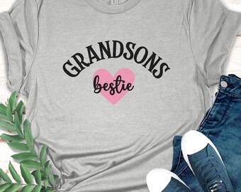 Grandma Shirt, Grandsons Bestie Shirt, Mother's Day Gift, Gift for Grandma, Gift from Grandson, Grandma's Birthday, Gift for Grandmother