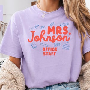 Personalized Front Office Back to School Comfort Colors Shirt, Customized Front Office Squad First Day of School Office Staff Appreciation