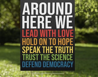 Positive Political Yard Sign, Anti-Trump Lawn Sign, Pro Democracy Outdoor Decor, Anti Fascism Bird Garden Sign, Democrat Protest Yard Sign