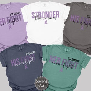 Personalized Pancreatic Cancer Support Shirt, Custom Family Support Pancreatic Cancer Survivor Tshirt, Purple Ribbon Cancer Fighter T Shirt