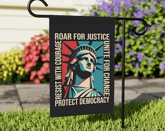 Resist Political Yard Sign, Anti-Trump Lawn Sign, Protect Democracy Outdoor Decor, Anti Fascism Colorful Garden Flag, Democrat Protest Flag