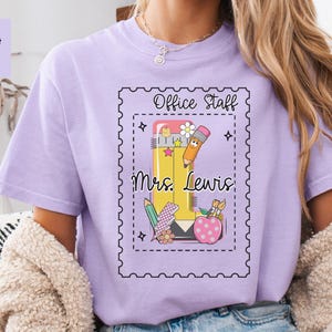 Personalized Front Office Back to School Comfort Colors Shirt, Customized Front Office Squad First Day of School Office Staff Appreciation