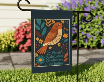 Positive Political Yard Sign, Anti-Trump Lawn Sign, Pro Democracy Outdoor Decor, Anti Fascism Bird Garden Flag, Democrat Protest Yard Flag