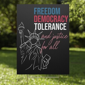 Political Yard Sign, Subtle FDT Anti-Trump Lawn Sign, Pro Democracy Outdoor Decor, Political Statement Garden Sign, Protest Yard Sign