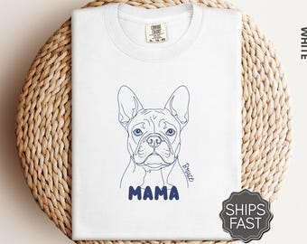 Custom French Bulldog TShirt, Personalized Frenchie Mama Long Sleeve Shirt, Customizable Frenchie Dog Mom Tee, Gift for Frenchie Dog Parents