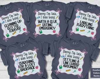 Funny Teacher Team Back to School Comfort Colors Shirt, Custom Group First Day of School Tshirt,Matching Elementary Teacher Appreciation Tee