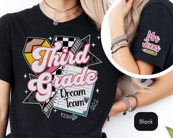 Personalized Third Grade Teacher Team Shirt, Custom Grade Level Teacher Shirt, Back to School 3rd Grade TShirt,  Team Teacher Squad Top