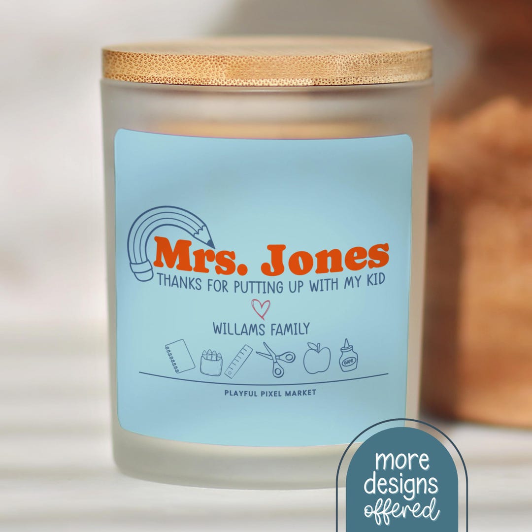 Personalized Teacher Appreciation Candle, Thanks for Putting up With My ...