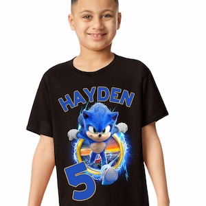Custom Sonic Birthday Shirt, Family Matching Birthday Tees, Kids Birthday, Sonic design t-shirt, Birthday Girl, Birthday Boy, Sonic Movie