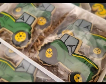 Big green tractor cookie set