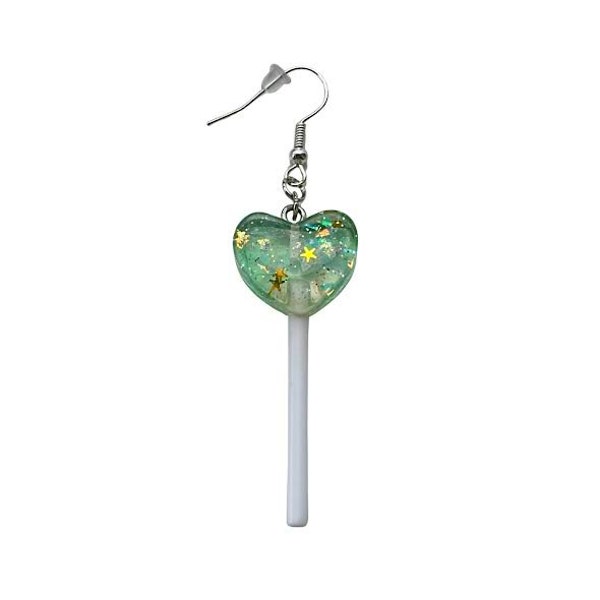 Handmade Lollipop Dreams in Mint Green Silver Dangle Earrings