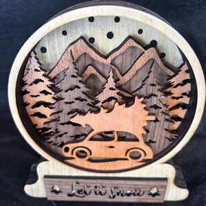 3D Layered Art - Christmas Snow Globe - Holiday Decoration, Gift, Housewarming