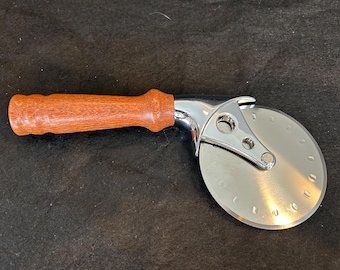 Pizza Cutter - Hand Turned leopardwood - Gift for Foodie, Birthday gift, Housewarming/Host Gift, Holiday Gift, Bridal Shower/Wedding Gift