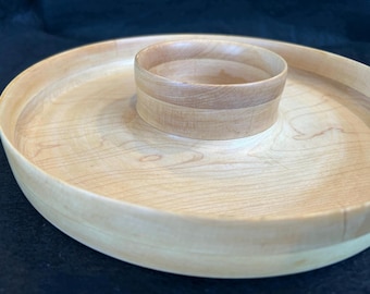 Chip and Dip - Hand Turned Maple  - 9.5" Dia. - Wedding/Shower Gift, Anniversary Gift, Housewarming / Hostess Gift, Birthday/Holiday Gift