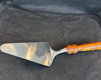Pie / Pizza Server - Wood Turned Handle, Housewarming, wedding, birthday, kitchen