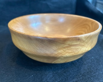 Hand Turned Cherry Wood Bowl: 7.5" x 3.25" Home Decor