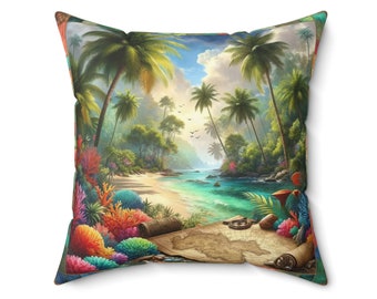 Tropical Escape - Spun Polyester Square Pillow