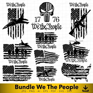 We the People svg, American Soldiers svg, American Flag svg, 2nd Amendment svg, Fighter Plane svg, Vector File for Cutting and Engraving