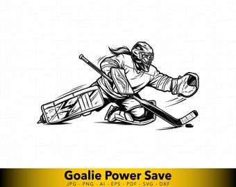 Female Hockey Goalie SVG Girl Ice Hockey Save Design, Dynamic Goaltender Vector for Cricut, Laser Cut, CNC Plasma