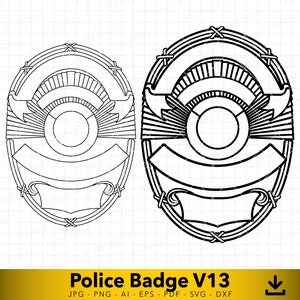 Blank Police Officer Badge svg, Police Officer svg, Custom Badge svg, Vector file for cutting and engraving V13