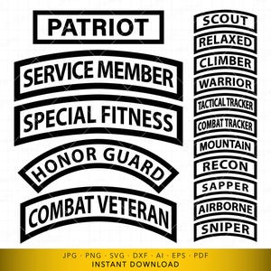 Insignias militares SVG, archivo de corte de parche táctico, diseño de veterano para Cricut y grabado láser