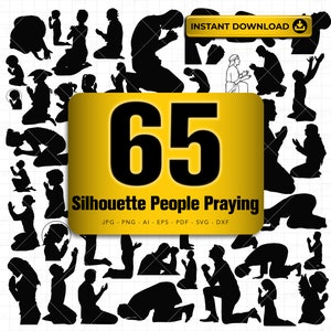 Menschen beten svg, Menschen beten Silhouette, Menschen svg, Beten svg, Christliche SVG, Religion svg, Vektordatei zum Schneiden und Gravieren