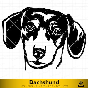 Dachshund svg, Dog svg, Puppy Silhouette, Dachshund Face, Dog Dachshund svg, Weiner Dog svg, Vector File for Cutting and Engraving