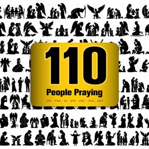 People Praying svg, People Praying Silhouette, People svg, Praying svg, Christian svg, Religion svg, Vector file for cutting and engraving