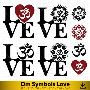 Svg symbole Om, symbole amour Om svg, silhouette symbole Om, svg religieux, Dieu svg, svg religion, fichier vectoriel pour la découpe et la gravure