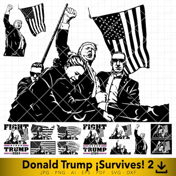 Donald Trump Fight Svg File Etsy