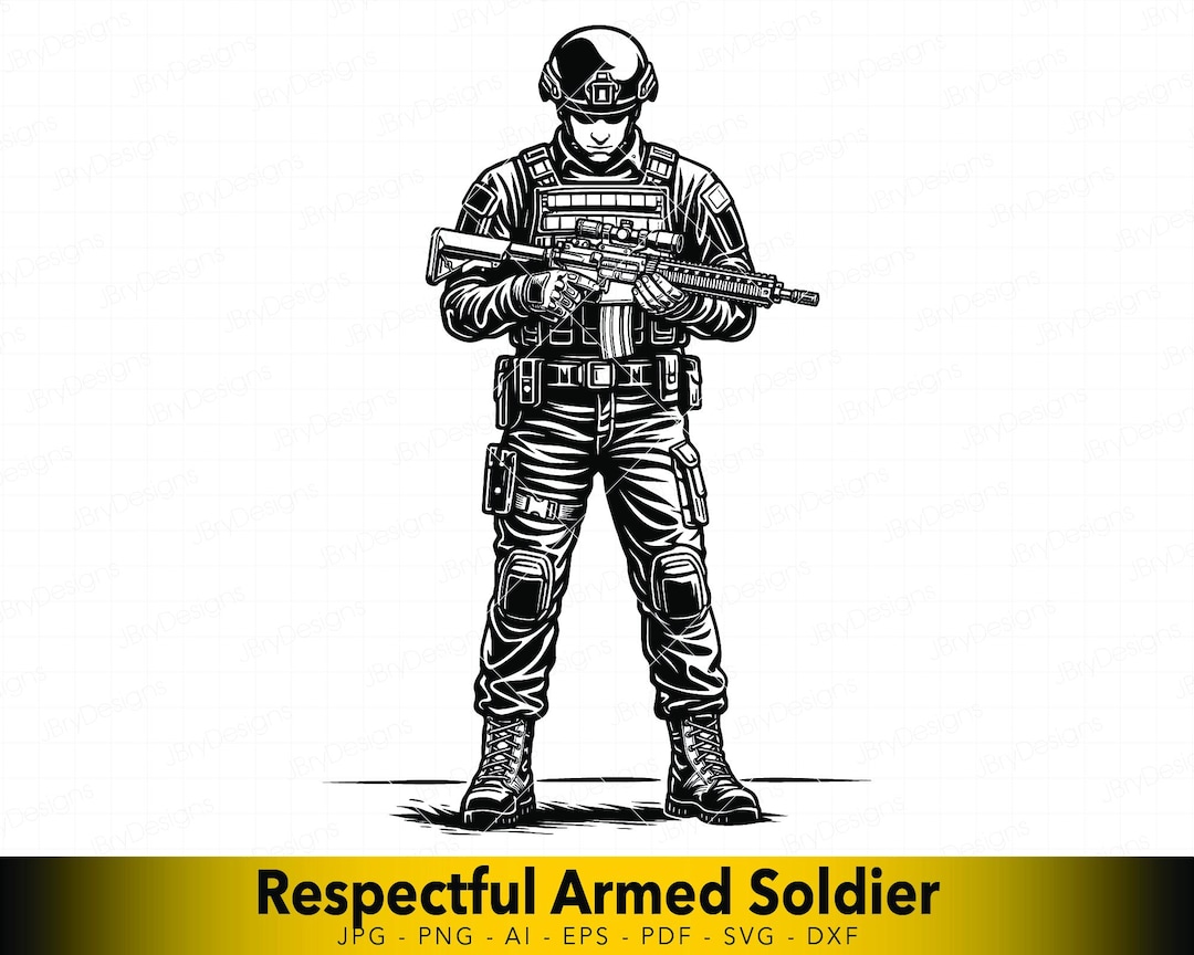 Soldier Rotc Svg Military Soldier SVG, Tactical Armed Operator Svg, Combat Soldier SVG ...
