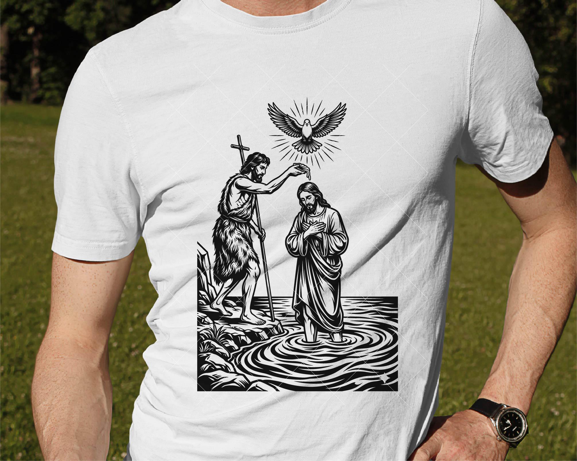 Baptism of Jesus SVG, John the Baptist Baptizing Christ Digital Cut ...