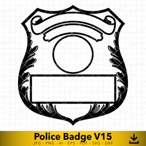 Blank Police Officer Badge svg, Police Officer svg, Custom Badge svg, Vector file for cutting and engraving V15