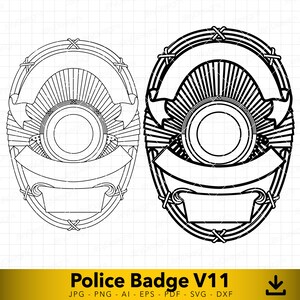 Blank Police Officer Badge svg, Police Officer svg, Custom Badge svg, Vector file for cutting and engraving V11