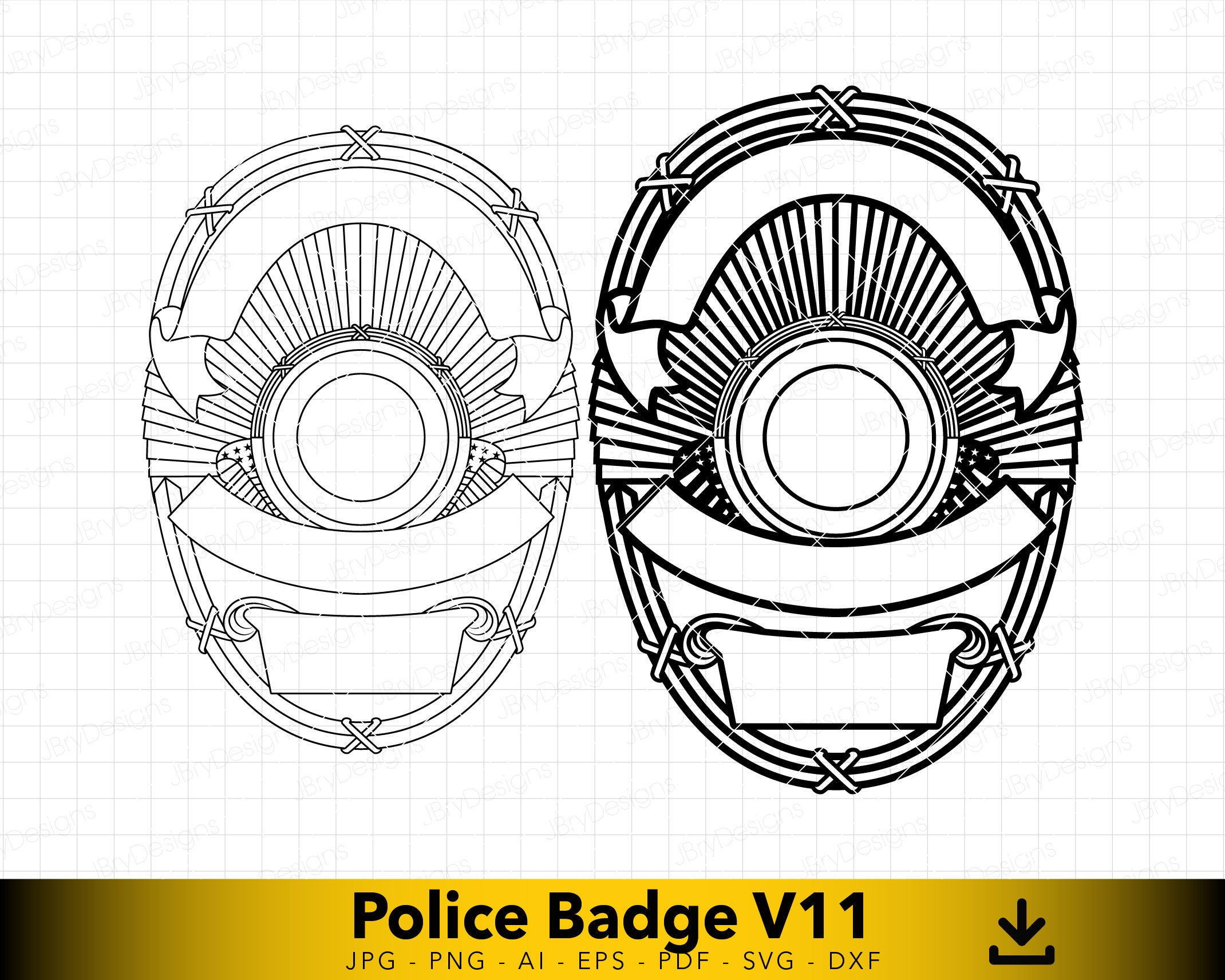 Blank Police Officer Badge Svg, Police Officer Svg, Custom Badge Svg ...