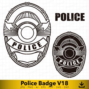 Blank Police Badge svg, Police Badge svg, Police svg, Custom Badge svg, Vector file to cut and engrave V18