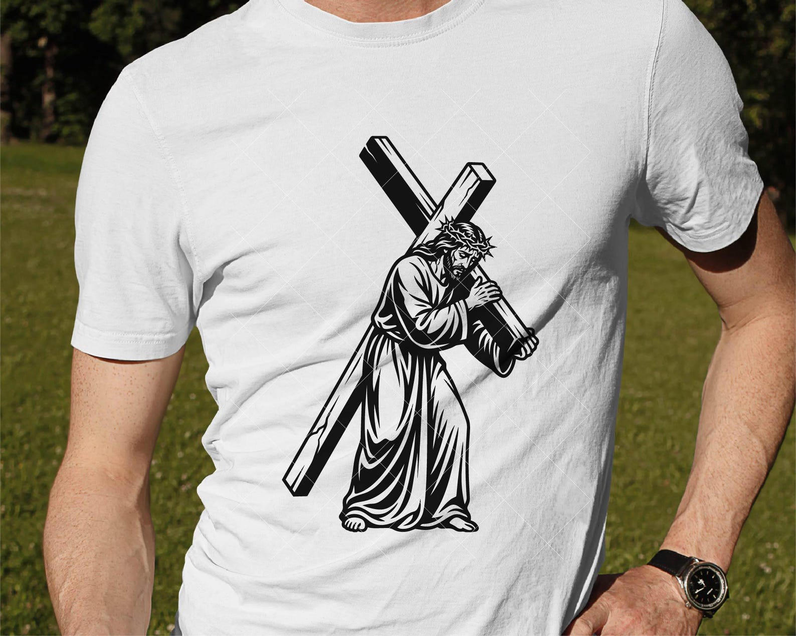 Jesus Carrying Cross SVG, Christian Faith Cut File, Biblical Sacrifice ...