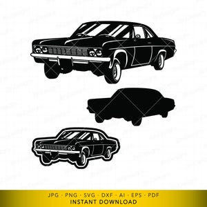 American Muscle Car SVG, Classic Vintage Auto Graphic Design, Retro Car Symbol, Vector File for Cutting and Engraving