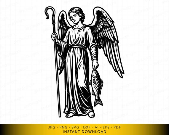 Archangel Saint Raphael SVG, Christian Religious Cut File