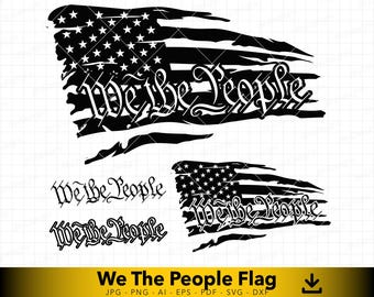 American Flag svg, United States Flag Silhouette, Constitution, We the People svg, 2nd Amendment svg, Vector File for Cutting and Engraving