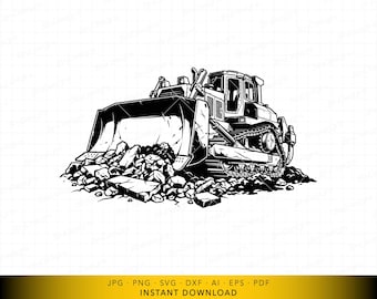 Bulldozer SVG, Heavy Equipment in Motion, Construction Vehicle Design, Construction Equipment in Motion, SVG Vector File