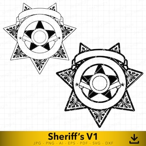 Blank Sheriff Badge Svg, 7 Point Sheriff Star, Sheriff's Office ...
