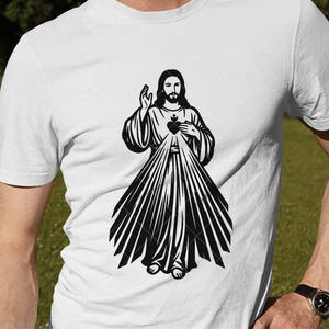 Mercy Cut Out Sacred Heart Jesus SVG, Divine Mercy Christ Cut File, Christian Faith ...