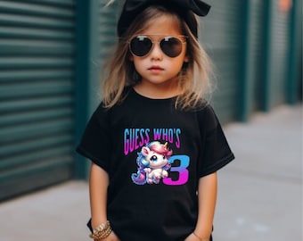 Girls personalised Custom age birthday shirt printed kids T shirt girls clothes t shirt gift idea